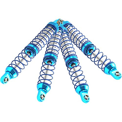 4Pcs Vgoohobby Metal Shocks Absorber Adjustable Dampers Compatible with Axial SCX10 Traxxas TRX4 D90 90046 Redcat Gen7 1/10 RC Crawler Car (Blue,100mm) - size: 100mm