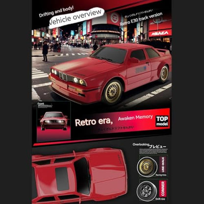 HTLNUZD 1/16 E30 RC Car - Retro Sports High-Speed 2.4G 4WD Hobby Model | Adult Collectible Gift (1/16 Red E30) - color: 1/16 Red E30