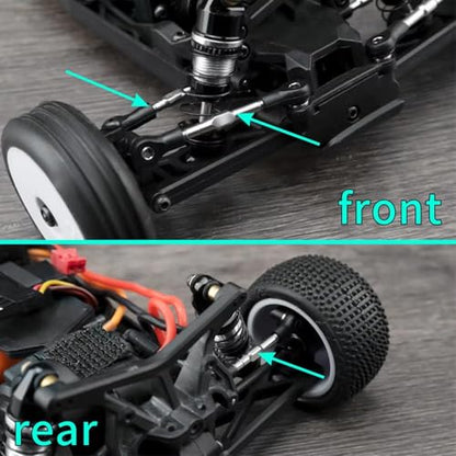 RC car Components Compatible with LOSI Micro-B 2WD for Buggy 1/24 RC Car Upgrade Parts 1Set Stainless Steel Adjustable Linkage Link Rod Set W Ball End