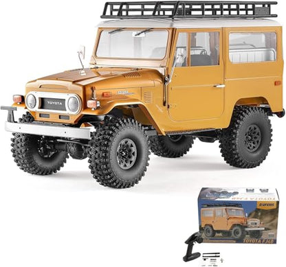 FCXㅤ FMS 1/10 RC Crawler FJ40 S Toyota Land Cruiser, Model Car Hobby 4x4 Offroad RC Rock Crawler with Remote Control Lighting, 550 Motor for Adults, RS (Yellow) - color: Yellow