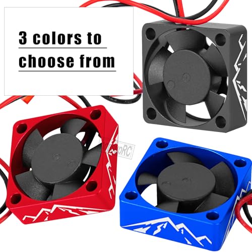 Heatsink High Speed Motor Cooling Fan 28000RPM,30MM Heat Sink with 4.8-8.4V Cooling Fan Upgrades Part for 1/10 1/8 Brushless Motor RC Car 36 42 Series 3660 3650 3670 540 F540 550.Navy Blue - color: Blue(2PCS)