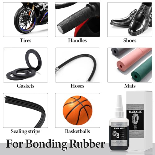 50g Black Glue for Rubber Adhesive - Instant Super Glue All-Purpose Bonding for Tire, DIY Crafts, Edge, Tube Shoes, Metal and Other Materials - style: 50g Black Glue