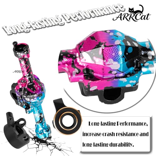Aluminum Portal Axles & Brass Weights Steering Knuckles Upgrades Part for 1/30 SCX30 Chev rolet K10/Jeep Wrangler JLU 4X4/F0rd Bronco 4X4,Axle Housing & Knuckles Hub Weight,Colorful(Pink Blue)