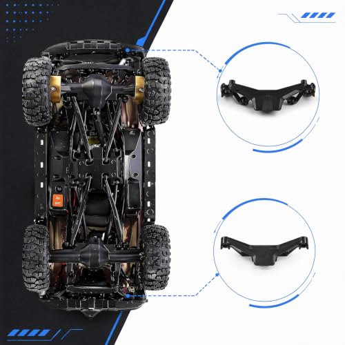 RC Crawler Body Shell Kit, 1/30 Scale Plastic Painted Mini Truck Body Cover with Light Buckets & Spare Tire Mount, DIY Upgrade Accessories Compatible with SCX30 1:30 Micro Crawlers (Grey)