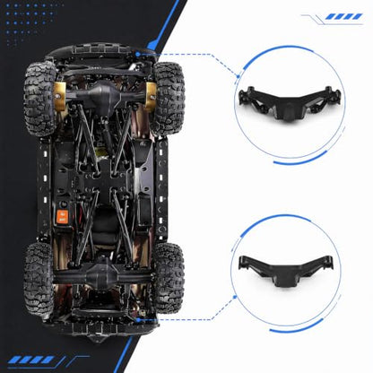RC Crawler Body Shell Kit, 1/30 Scale Plastic Painted Mini Truck Body Cover with Light Buckets & Spare Tire Mount, DIY Upgrade Accessories Compatible with SCX30 1:30 Micro Crawlers (Grey)