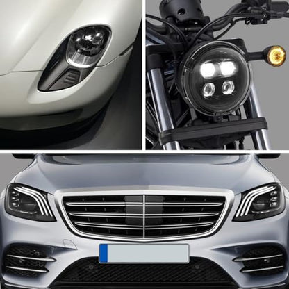 Car Lamp Film 12 X 48inch Cuttable and Stretchability, Non-Marking Self-Adhesive Decals Car Decor, Car Headlight Taillight Fog Lamp Packaging Protective Film, Black - color: Black