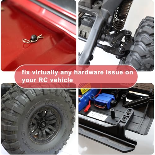1020pcs Universal RC Screw Kit Screws Assortment Set for Traxxas Redcat | For HPI Arrma SCX10 Losi 1/8 1/10 1/12 1/16 Scale RC Cars,High Tensile,Rust Resistance,Compartment Storage Case