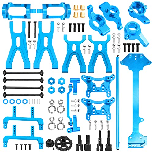 ShareGoo Metal Steering Knuckles Kit Shock Tower Bearings Chassis Brace Transmission Shaft Hex Adapter Compatible with WLtoys A949 A969 A959-A A979 k929 1/18 RC Car Upgrade Parts