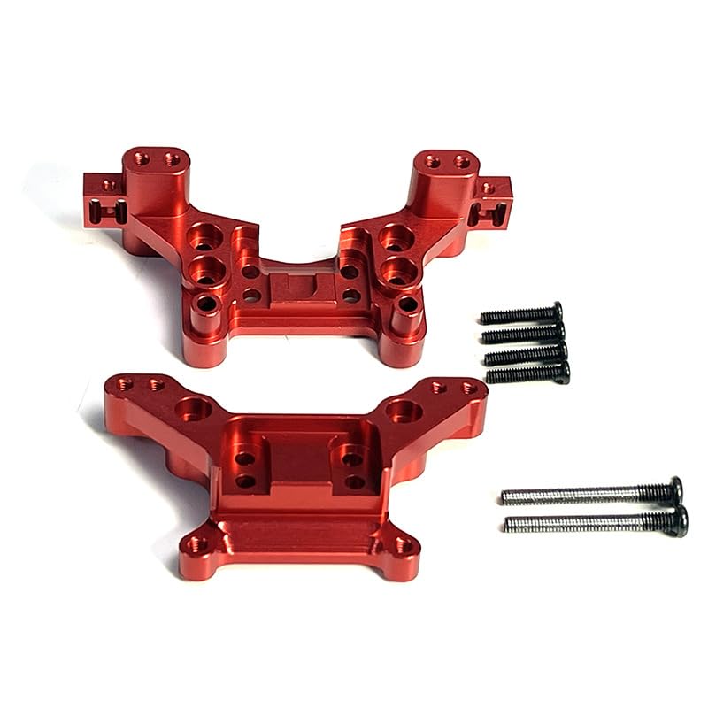 Upgrade Aluminum Alloy Spare Parts Full Set RC Car Accessories Fitting for Hyper Go H16BM H16GT H16DR MJX 1/16 JC16EP Brushless High Speed Trucks (RED,4PCs Set) - size: 4PCs set