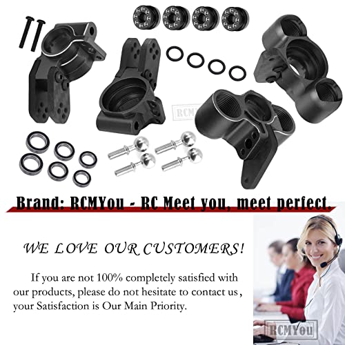 Aluminum Front Knuckles Steering Blocks &Rear Hub Stub Axle Carriers Upgrades Part for 1/8 Typhon/Talion 6S BLX,1/7 Felony/Mojave/Infraction 6S BLX,Black - color: Black