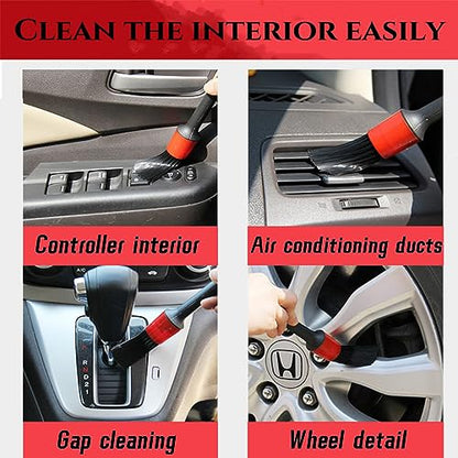 10pcs Auto Car Detailing Brush Set,Car Interior Cleaning Kit,Including 5pcs Car Detailing Brushes, 3pcs Wire Brush and 2pcs Different Soft Bristle dusting Brush for car Interior. | Professional Dusting Cleaning Supplies Including 5pcs Car Detailing Brushe