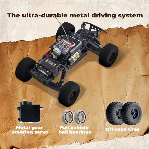 FMS FSC24 Chaser 1/24 RC Car 4X4 Off-Road High-Speed Short-Course Truck, 2 Speed Transmission, Brushless-Ready and 30-Minute Runtime，2.4GHz Electric Vehicle Toys Gifts for Adults (Purple) - color: Purple