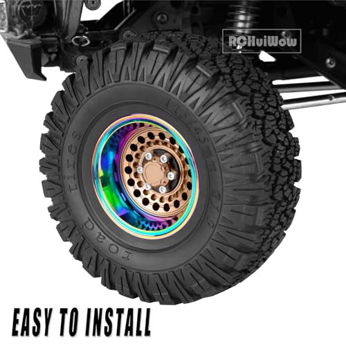 RC 1.9 Beadlock Wheels and Tires Rainbow Wheels for 1/10 SCX10 90046 AXI03007 TRX4 VS4-10 Gen8 MST CFX,Alloy Aluminium 1.9 rc Wheels 1.9 rc Beadlock Tires,Bronze