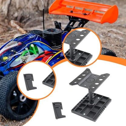 RC Stand Rotatable Workstation Adjustable Repair Stand Repair Tray Platform PP Material Rotation Feature Suitable for RC Car Truck Work