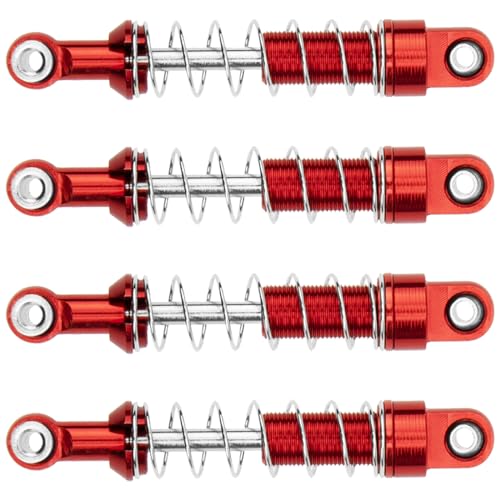 Metal Shock Absorber Damper Suspension with Extender Seat Mount Compatible with 1/12 MN D90 D91 D96 D99 D99S MN90 MN99S WPL C14 C24 C34 1/16 RC Crawler Car (Red) - color: Red