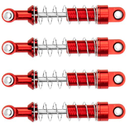 Metal Shock Absorber Damper Suspension with Extender Seat Mount Compatible with 1/12 MN D90 D91 D96 D99 D99S MN90 MN99S WPL C14 C24 C34 1/16 RC Crawler Car (Red) - color: Red