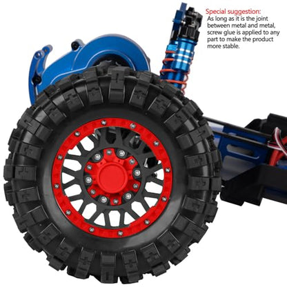 12mm/14mm/17mm RC Truck Wheel Tires for 1/10 Rustler Stampede Hoss,Granite Vorteks Big Rock,Axia 1 L0si Red cat Rc 4wd,Hard Plastic RC Truck Tires,RC Monster Truck Car Wheels,4PCS Red&Black - color: Red&black