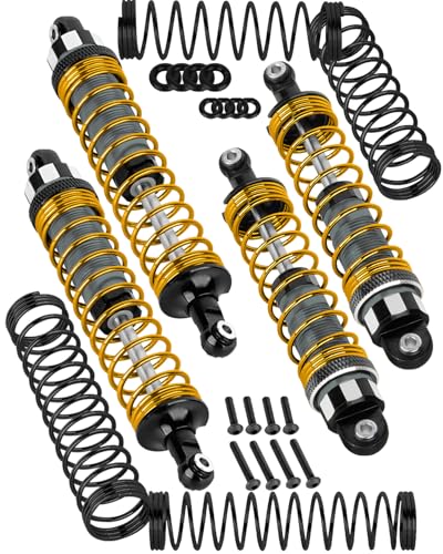 RC Alloy Shocks Absorber Upgrades Part 1/10 Big Rock Granite Senton 3S BLX & Mega550,1/8 Typhon 3S BLX & Mega550,Metal Front Rear Shocks Absorber 4PCS,Titanium