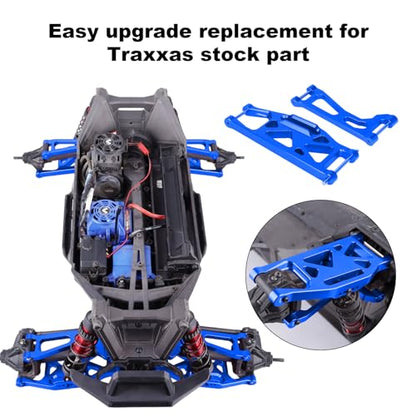 6061-T6 Aluminum Suspension Arms – Front & Rear Upper/Lower Link Set for Traxxas X-Maxx 89076 89086 (Replacement for WideMaxx 8995/8998/8999, Blue, 8PCS) - color: Blue