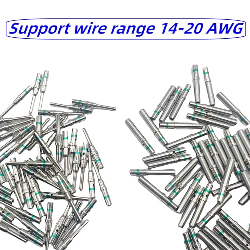 50 Pairs (100PCS) Deutsch Pin Connector Kit Size 16 Solid Contacts DT Series Connector,50PCS Male Pins and 50PCS Female Sockets for Deutsch Pins 14-20 AWG Wire Gauge