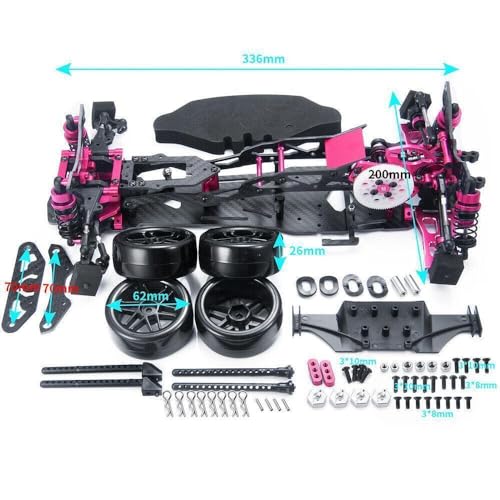 Alloy & CF 1/10 Chassis D5 MR V2 Frame Kit RC 2WD Drift Car Rear Drive
