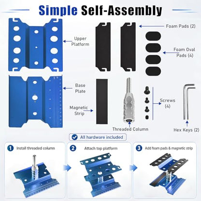RC Car Repair Work Stand Lift Lower Adjustable Workstation Aluminum 360 Degree Rotation for 1/8 1/10 1/12 RC Car Traxxas Slash TRX4 Arrma Axial SCX10 Losi Redcat Wltoys RC Crawler Monster Truck Buggy - color: Lift Lower Blue