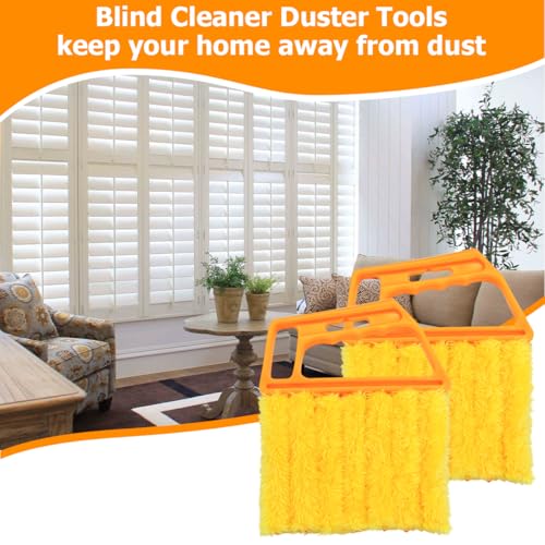 3PCS Car Window Blind Cleaner Duster Tool, 7 Fingers Microfiber Vehicle Handheld Shutter Dusting Cleaning Brush, Removable Auto Air Conditioner Vents Cleaner, Universal Fit (Blue) - color: Blue