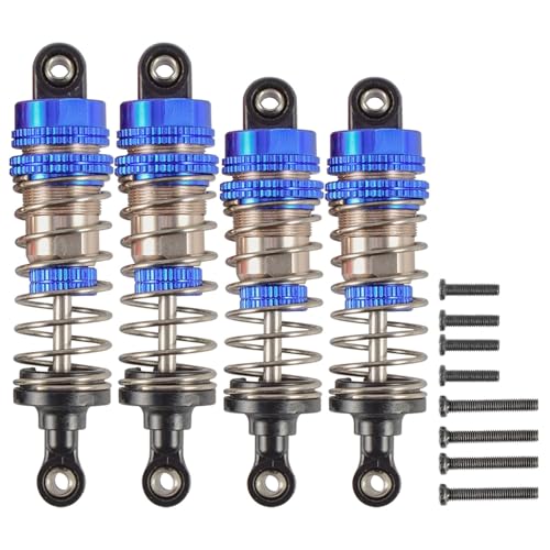 Rc Car Parts for Wltoys 144001 144002 124019 1/14 for Buggy RC Car Truck Metal Oil Shock Absorber Adjustable Damper 1316 Modification Upgrade RC Parts(Blue,Set) - color: Blue, size: Set