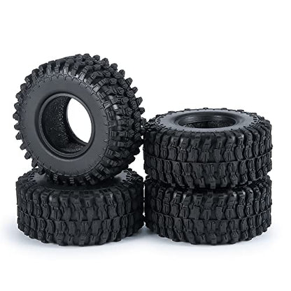 4PCS 1.0" Crawler Tires Rubber Wheel Tires for 1/24 Axial SCX24 90081 AXI00001 AXI00002 AXI00005 AXI00006 RC Crawler Car (54mm) - size: 54mm