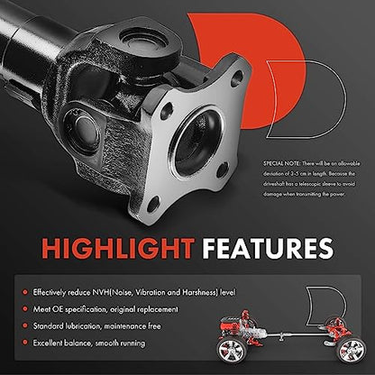 A-Premium Rear Drive Shaft Driveshaft Assembly Compatible with Toyota | for 4Runner 1996 1997 1998 1999 2000 2.7L, 4WD, Manual Transmission, Replace # 3714035130, Complete Prop Shaft - style: Fit 1996-2000 4Runner 2.7L 4WD, Manual Trans