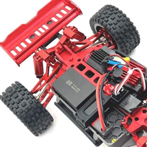 Upgrade Aluminum Alloy Spare Parts Full Set RC Car Accessories Fitting for Hyper Go H16BM H16GT H16DR MJX 1/16 JC16EP Brushless High Speed Trucks (RED,16190 Metal Rear Gearbox Cover) - size: 16190 Metal Rear Gearbox Cover