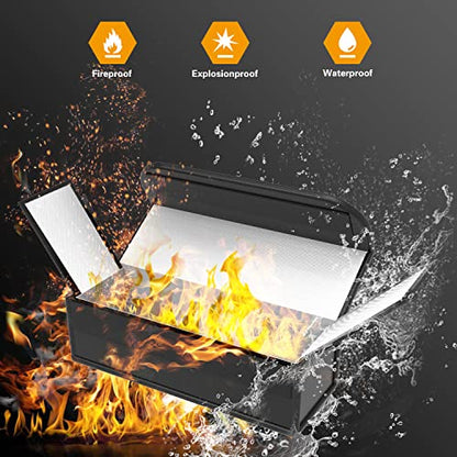 LiPo Battery Bag, 2 Pack, Fireproof & Explosionproof Storage | Heat-Resistant Fiberglass Case for LiPo Batteries Charging, Transport (7.28 x 2.95 x 2.36 inches) - size: small