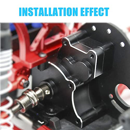 Globact Aluminum Transmission Case Gearbox with Aluminum Motor Plate and Arm Mounts Upgrade Parts for Traxxas Slash 2WD Rustler Stampede Bandit 1/10 RC Car (Replace of 3691) | Aluminum Gearbox Halves for Traxxas Slash 2WD Rustler Stampede Bandit F-150 (Re