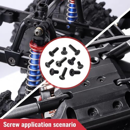 242pcs RC Screw Kit – M3/M4 Assortment with Screw Tray & 17mm Hex Wrench for Traxxas Slash TRX-4 Axial SCX10 Tamiya Arrma Redcat 1/8 1/10 1/12 Scale