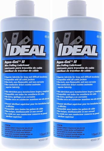 Ideal Electrical 31-378 Aqua-Gel® II Electrical Pulling Lubricant - 1-Quart Squeeze Bottle, Blue, 32 Fl Oz (Pack of 2) - size: 32 Fl Oz (Pack of 2)