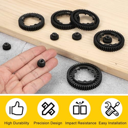MECCANIXITY 48P Hardened Steel Pinion Gear, 22T 3.175mm Shaft Metal Motor Gear with Hex Key for RC Brushless Brush Motor Model Car Replace(Black) - size: 22T
