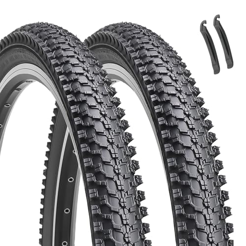 Hycline Mountain Bike Tire: 20/24/26/27.5-inch Folding Replacement High-Performance Wear-Resistant Bicycle Tires for MTB Off-Road Bike - size: 26x1.95 30TPI, style: Qty 2 Tires