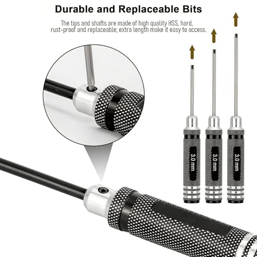 10 Pack RC Hex Driver Tool Kit Hexagon Screw Drivers & Nut Drivers Set 1.5mm 2.0mm 2.5mm 3.0mm Hex Driver 4.0mm 5.5mm 7mm 8mm Nut Driver Cross Wrench RC Tools