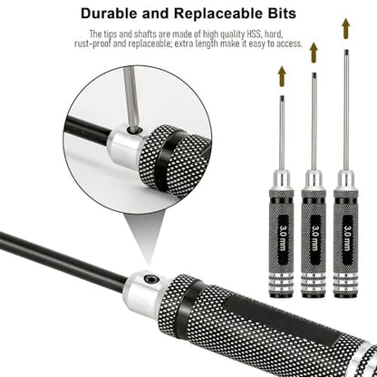 10 Pack RC Hex Driver Tool Kit Hexagon Screw Drivers & Nut Drivers Set 1.5mm 2.0mm 2.5mm 3.0mm Hex Driver 4.0mm 5.5mm 7mm 8mm Nut Driver Cross Wrench RC Tools