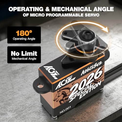 AGFRC A06CLS V2 2026 Special Edition 3.0kg RC Micro Servo | 6g Ultra-Light, 0.052Sec High Speed, Programmable, Digital Coreless Motor, Full Metal Gear, Ideal for 1/24-1/28 RC Cars - style: A06CLS V2 2026 Special Edition