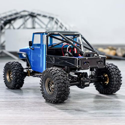 INJROA IR40 Truck Body with Tube Cage for 1/18 TRX4M Defender Bronco (Blue) - color: Blue