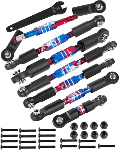 RC Alloy Turnbuckles Camber Links Upgrades Part for 1/10 Slash 4WD(VXL),Rustler 4WD(VXL),Stampede 4WD(VXL),Bandit 4WD(VXL),Hoss 4WD(VXL) Adjustable Tie Rods & Turnbuckles,Colorful - color: Colorful-1set