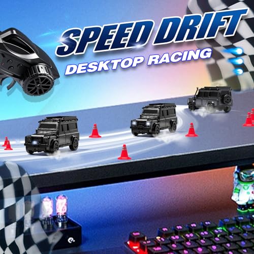 1/64 Scale Desktop Drift RC Car,Mini RC Sports Car 2.4Ghz with Gyro Mini Drift Racing Remote Contrl Cars Model Toys Hobby Gift for Adults and Kid Children's (SUV-Black) - color: Suv-black