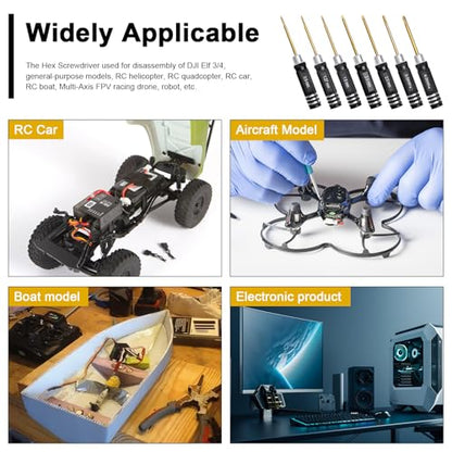 RC Tool Kit Set Hex Driver 0.9mm 1.27mm 1.5mm 2mm 2.5mm & Phillips Head Screwdriver 3mm 4mm for Traxxas Axial SCX24 Redcat WLtoys 1/16 1/18 1/24 RC Truck Crawler