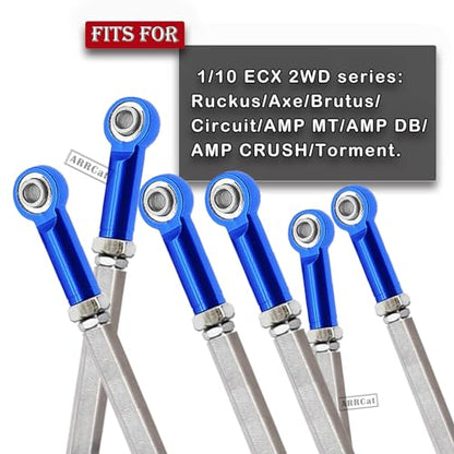 Turnbuckles Camber Links Upgrades Parts for Ecx 1/10 2WD Ruckus Axe Brutus Circuit AMP MT AMP DB AMP Crush K&N Torment,6PCS Aluminum Adjustable Turnbuckles,Replace ECX1046,Navy Blue - color: Navy Blue - Link Set