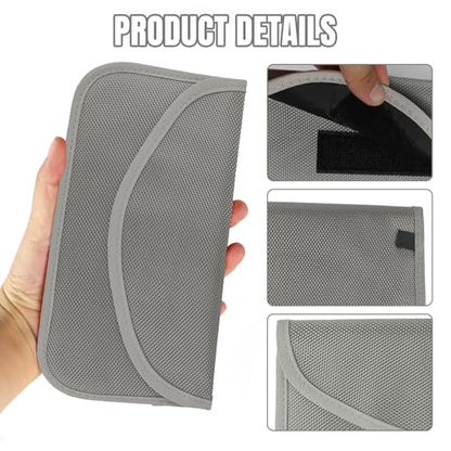 2PCS Faraday Bag for Phones and Car Keys, Keyless Entry RFID Signal Blocking Bag Key Fob Protector, Anti-Theft Faraday Pouch for Cell Phone Privacy Protection, Signal Shielding (Silver) - color: Silver