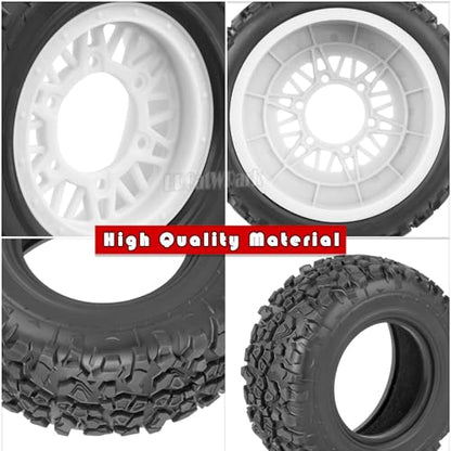 12mm/14mm/17mm Hex RC Truck Tires for Slash 2WD 4×4,Arrm a Senton,Axia1,Rc 4wd,Red cat,RC Short Course Truck Wheels and Tires,White - color: White - (12mm/14mm/17mm Hex)