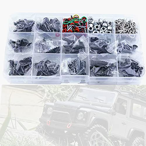 610PCS Universal RC Car Parts Screw Tools Kit Screws Assortment Set Hardware Fit for Traxxas Axial Redcat HPI Arrma SCX10 Losi 1/8 1/10 1/12 1/16 Scale RC Cars Trucks Crawler RC Upgrade Parts