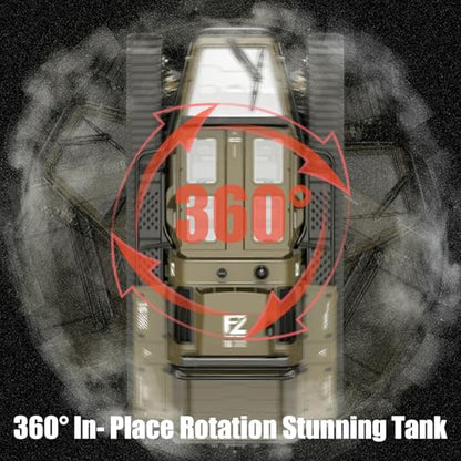 Mostop RC Tank Car, 1:16 Scale 2.4Ghz Remote Control Crawler High Speed Tank, Off-Road RC Tracked Vehicles 360°Rotating Drifting Car with 2 Batteries, Military Truck for Kids Adults - color: Brown Yellow