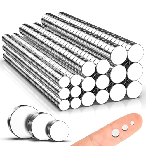 Fridge Magnets, 3 Different Sizes Small Round Magnetic 600 Pack | Rare Earth Neodymium Fridge Magnet for Home Kitchen Office School Magnetic Bookmark Notebook Diary Keychain, Silver - size: Mix-3 Sizes